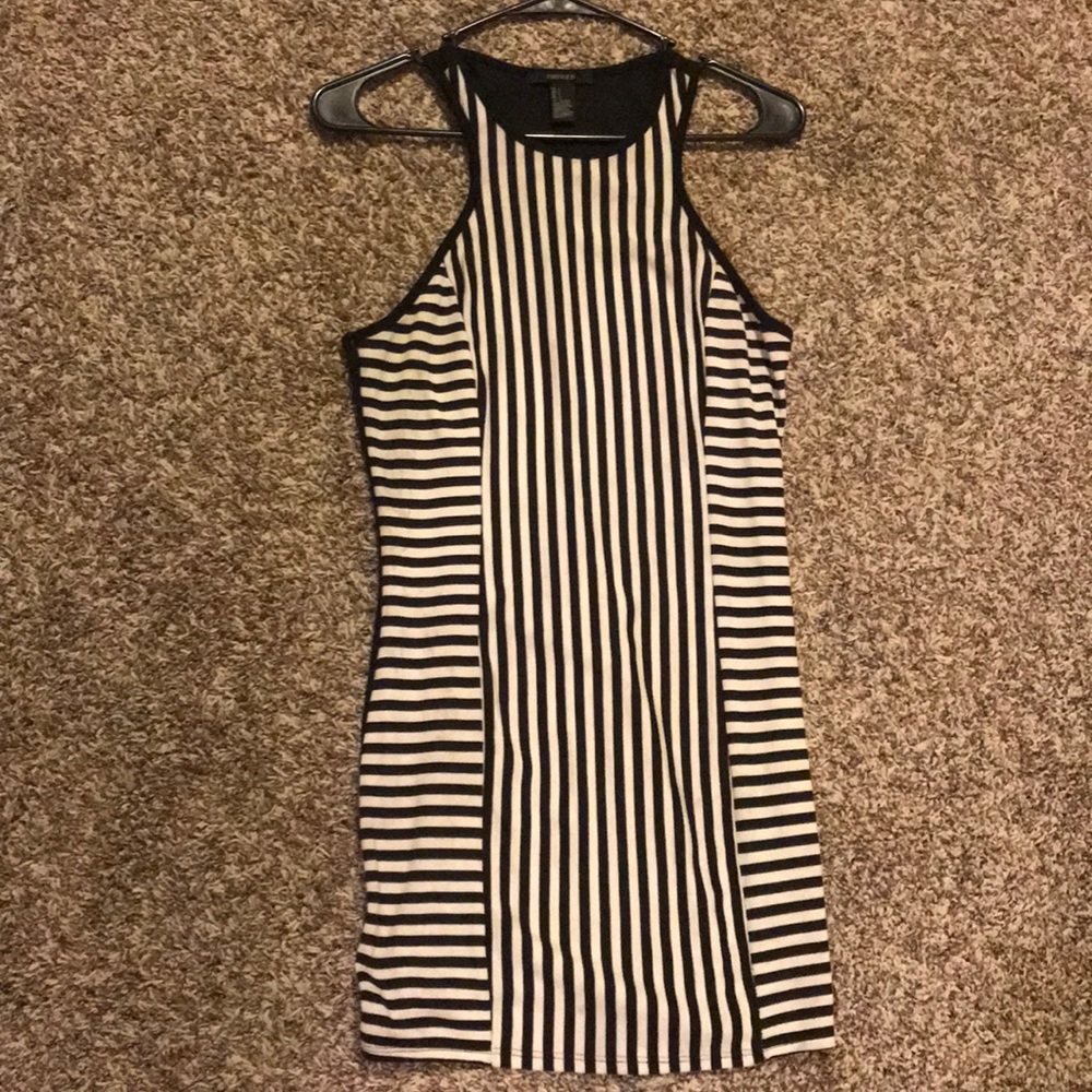 Black and white mini dress